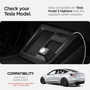 Spigen Tesla Model 3 Highland (2025/2024) 3-in-1 Organizer Mount For iPhone AirPods Apple Watch Tesla Accessories