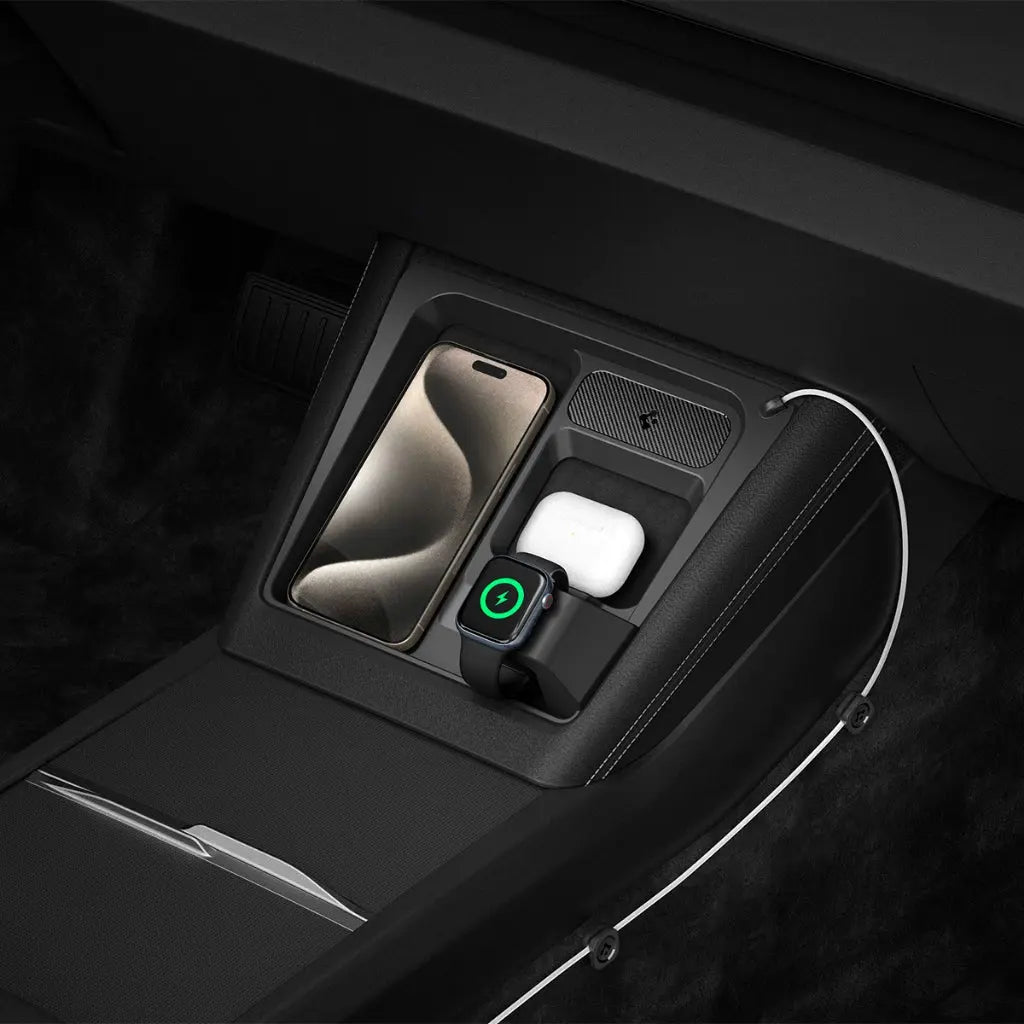 Spigen Tesla Model 3 Highland (2025/2024) 3-in-1 Organizer Mount For iPhone AirPods Apple Watch Tesla Accessories