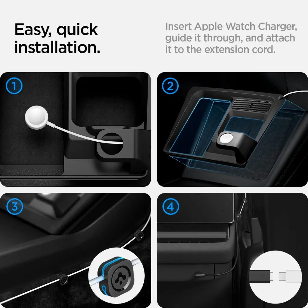 Spigen Tesla Model 3 Highland (2025/2024) 3-in-1 Organizer Mount For iPhone AirPods Apple Watch Tesla Accessories