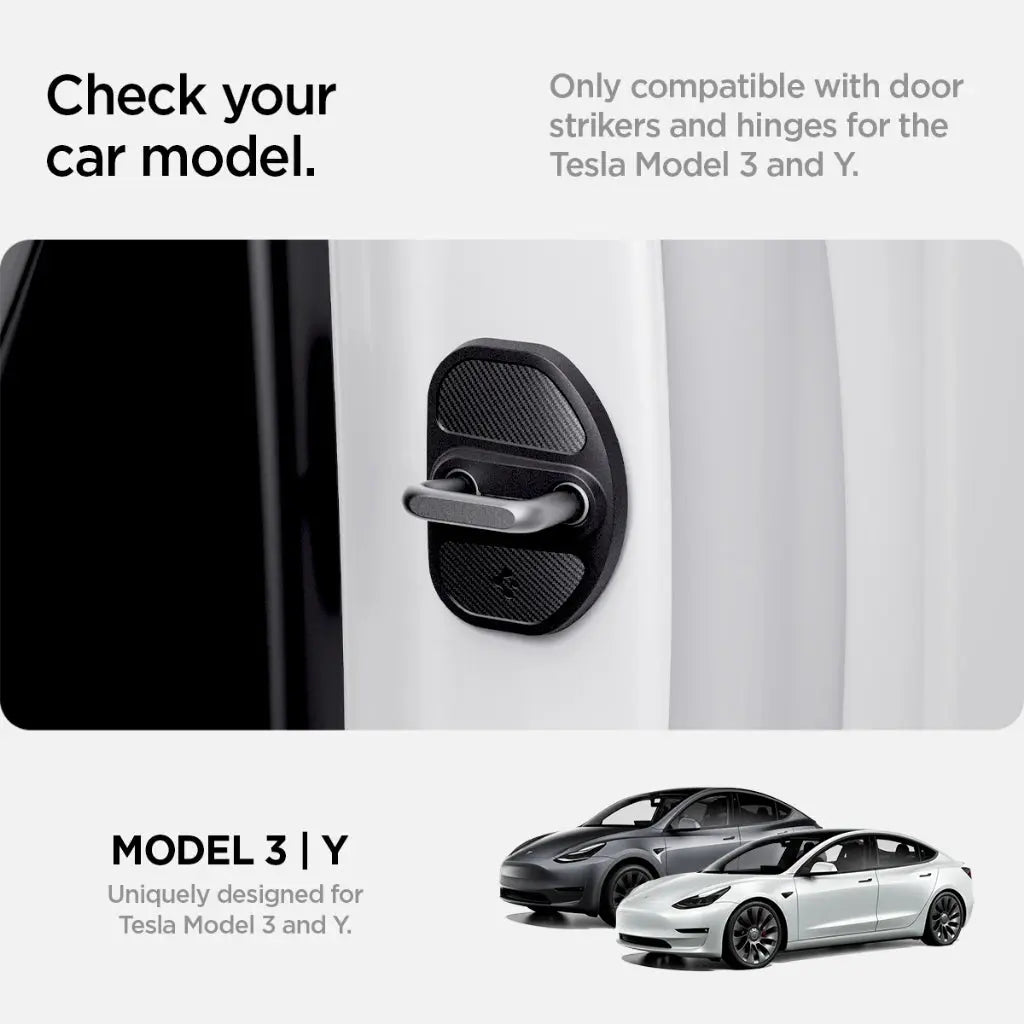 Spigen Tesla Model Y 2025 Refresh (Juniper) & Tesla Model 3 (2017-2025) Door Striker and Hinge Cover Tesla Accessories