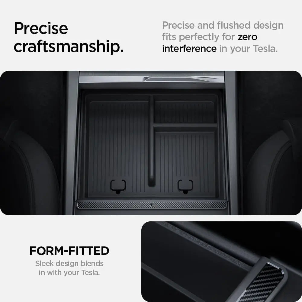 Spigen Tesla Model Y Juniper (2026/2025) & Model 3 Highland (2025/2024) Center Console Organizer Tesla Accessories