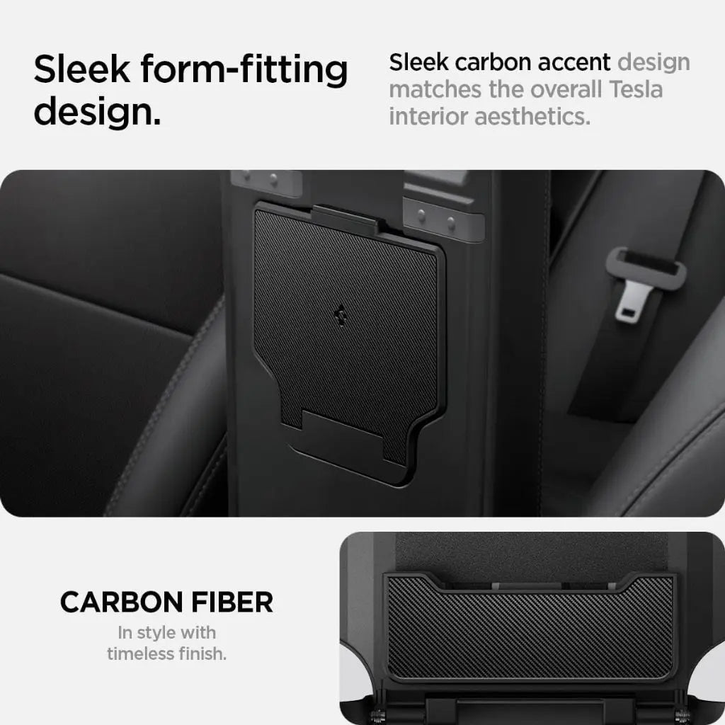 Spigen Tesla Model Y Juniper (2026/2025) & Model 3 Highland (2025/2024) One-Tap Hidden Storage Box Tesla Accessories