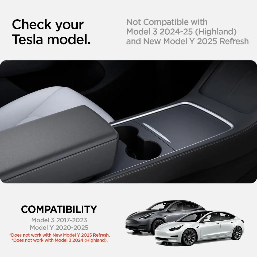 Spigen Tesla Model Y (2020-2024) & Model 3 (2017-2023) Center Console Armrest Cover TO240 Tesla Model Y Accessories