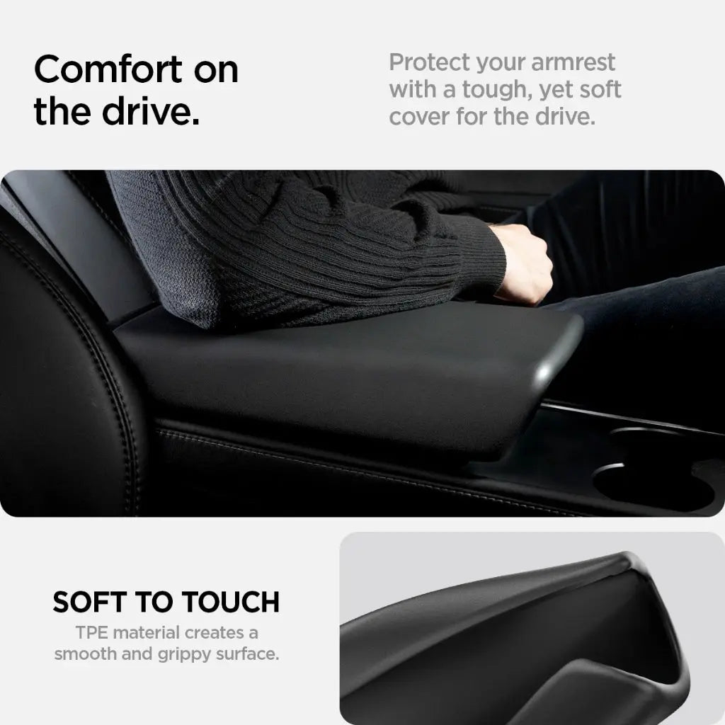 Spigen Tesla Model Y (2020-2024) & Model 3 (2017-2023) Center Console Armrest Cover TO240 Tesla Model Y Accessories