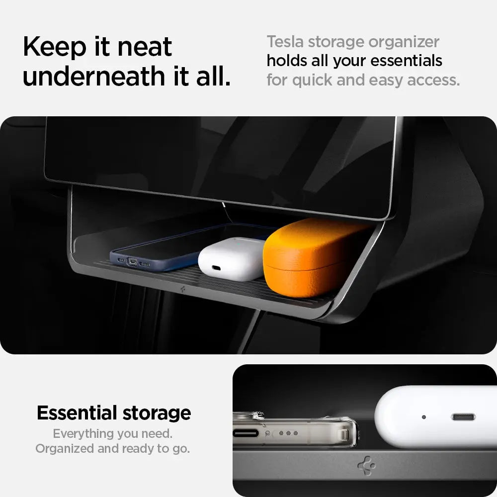 Spigen Tesla Model Y (2020-2024) & Model 3 (2017-2023) Under Screen Storage Organizer Tesla Model Y Accessories