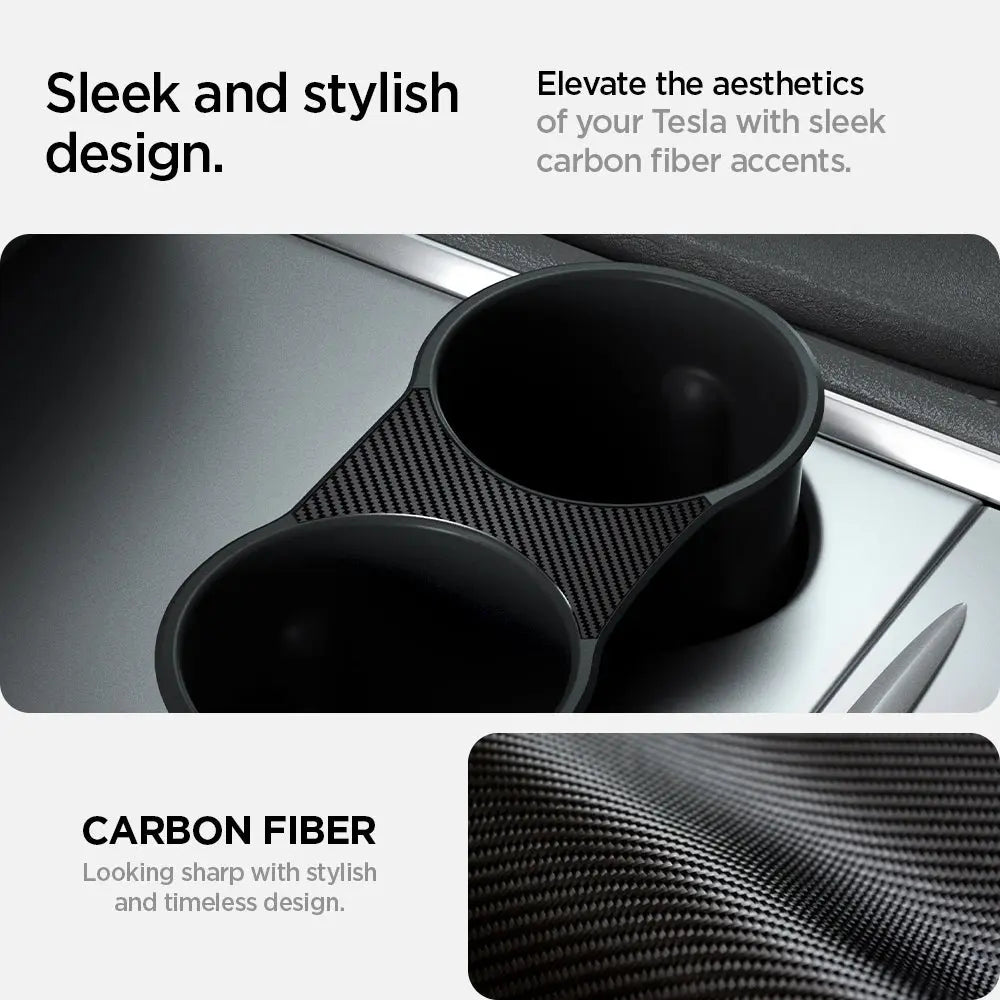 Spigen Tesla Model Y (2021-2024) & Model 3 (2021-2023) Cup Holder Insert Flush Fit Tesla Model Y Accessories