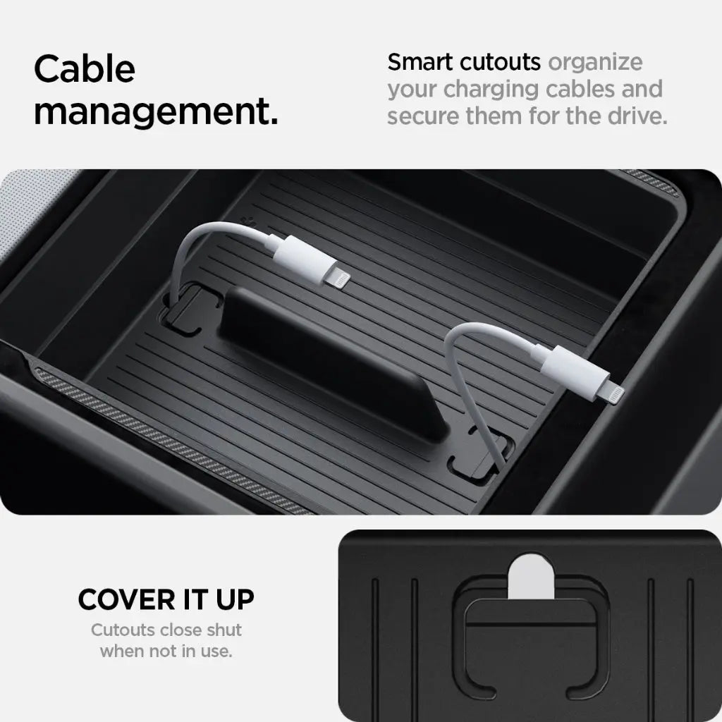 Spigen Tesla Model Y (2025) Juniper / Model 3 (2024-2025) Highland Armrest Console Organizer Tesla Car Accessories