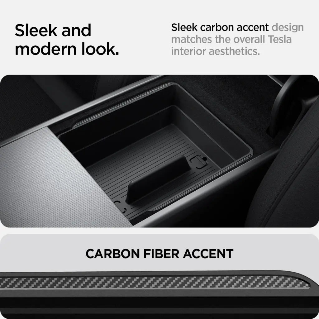 Spigen Tesla Model Y (2025) Juniper / Model 3 (2024-2025) Highland Armrest Console Organizer Tesla Car Accessories