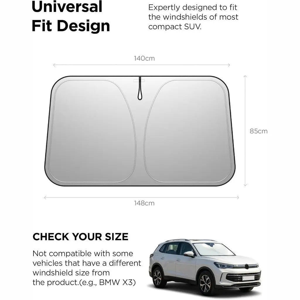 Spigen Universal Car Sun Shade with UV & Heat Protection Windshield Car Front Sunshade UO260 (M)