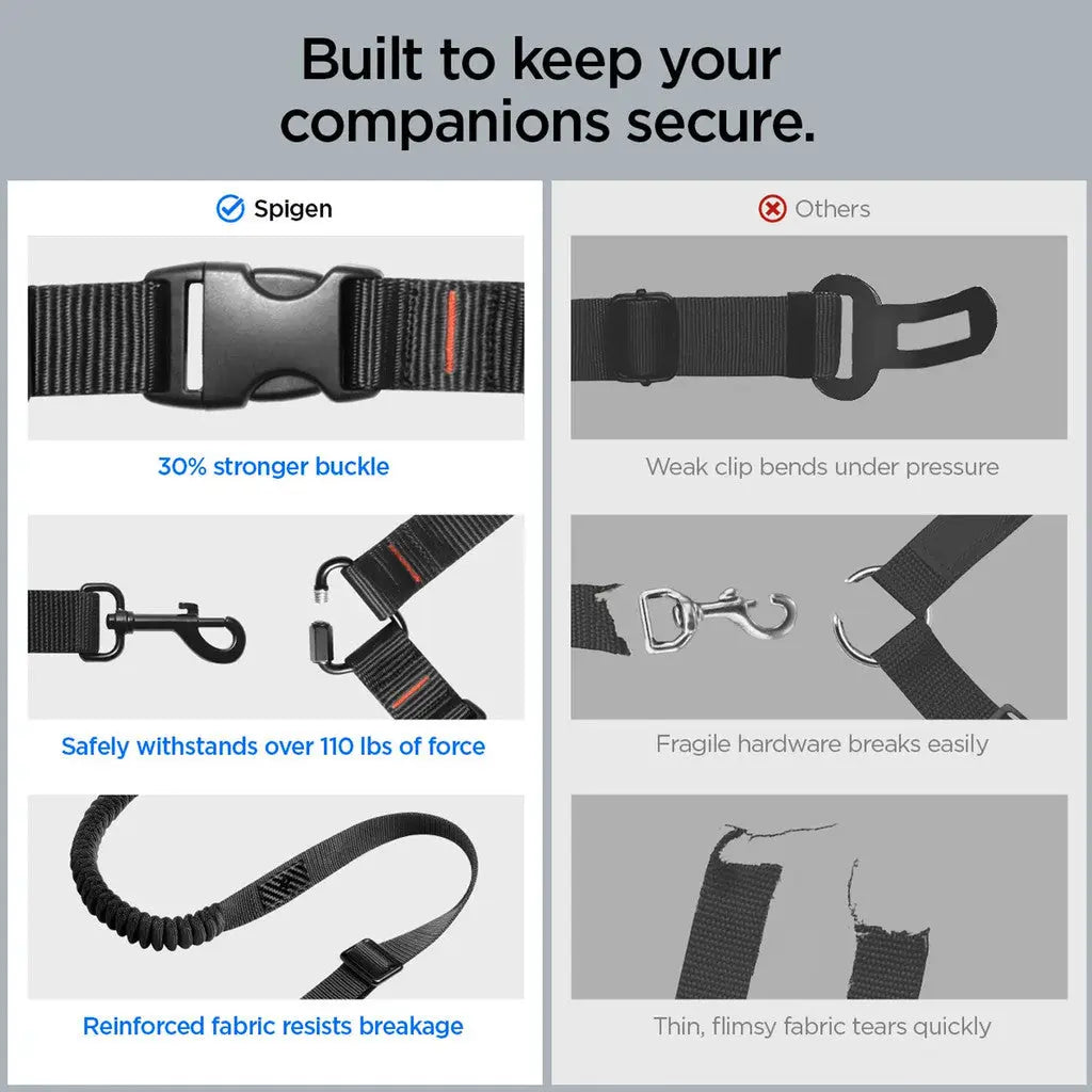 Spigen Universal Dog Seat Belt Headrest Pet Seat Belt Holder Seat Belt Clip Car Accessories PS100