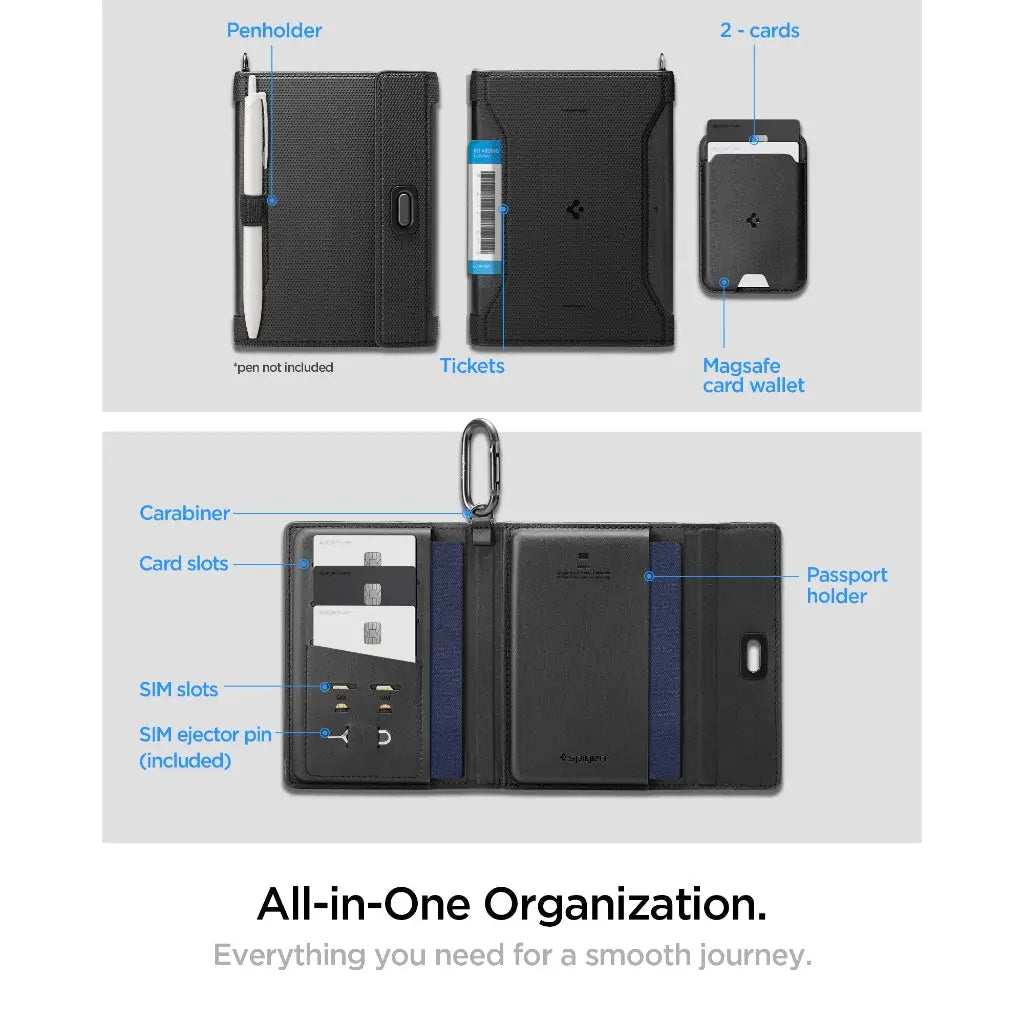 Spigen Universal Passport Holder with Magnetic Card Holder Passport Cover Magnetic Wallet KD502