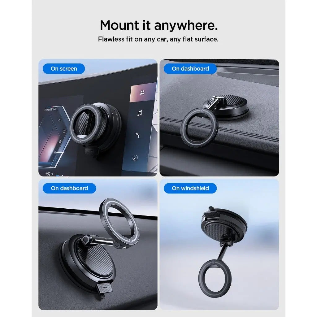 Spigen VacuumLock Magnetic Car Phone Holder STK100 For Screen / Windshield /  Dashboard Car Mount Phone Stand Holder