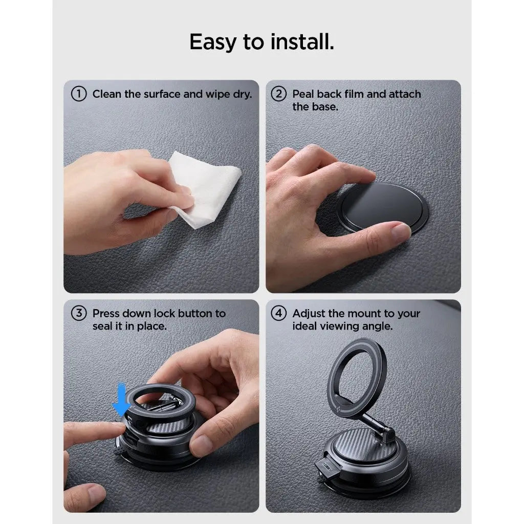 Spigen VacuumLock Magnetic Car Phone Holder STK100 For Screen / Windshield /  Dashboard Car Mount Phone Stand Holder