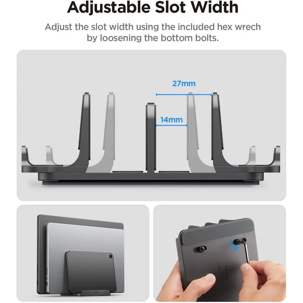 Spigen Vertical Laptop Stand Macbook Stand iPad Stand Adjustable Dock Stand Holder For Desk LD208S4
