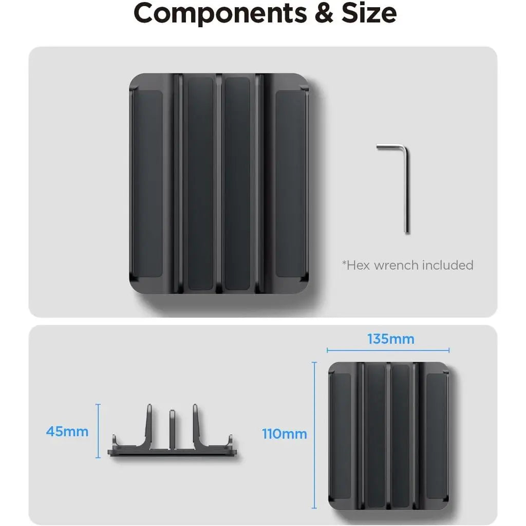 Spigen Vertical Laptop Stand Macbook Stand iPad Stand Adjustable Dock Stand Holder For Desk LD208S4