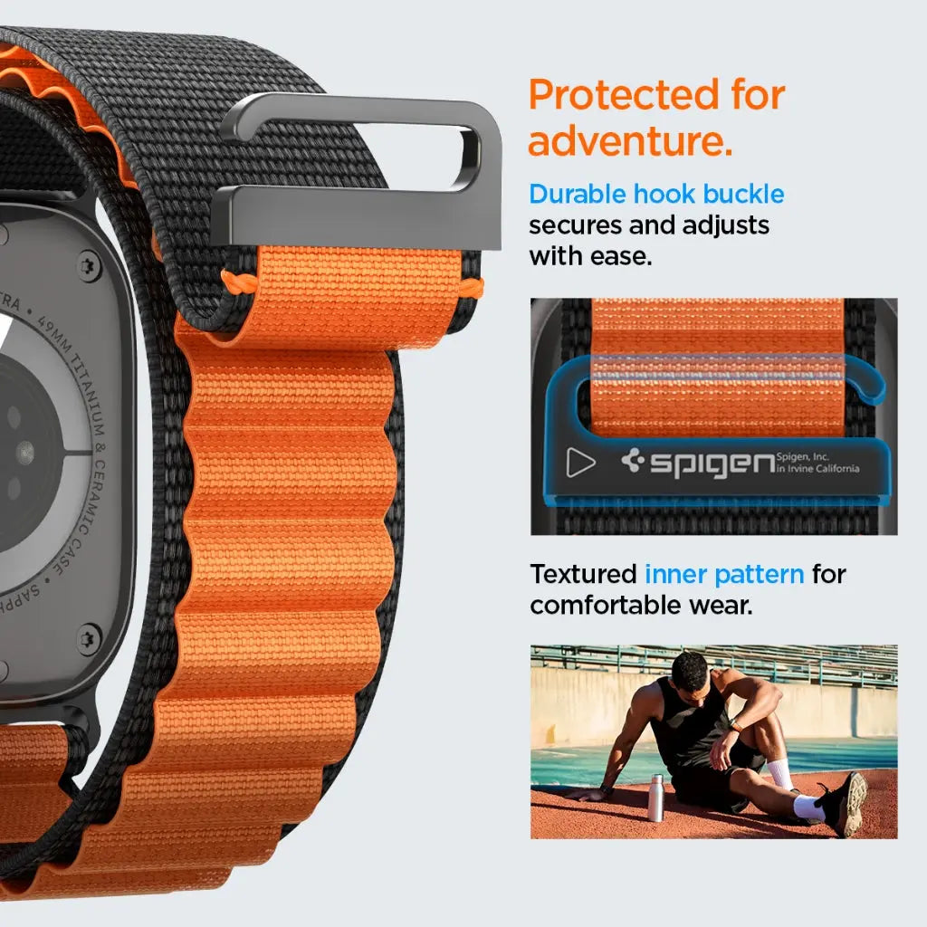 Spigen WBF1 Watch Strap compatible with Apple Watch Series (49mm / 46mm / 45mm / 44mm / 42mm) Watch Band