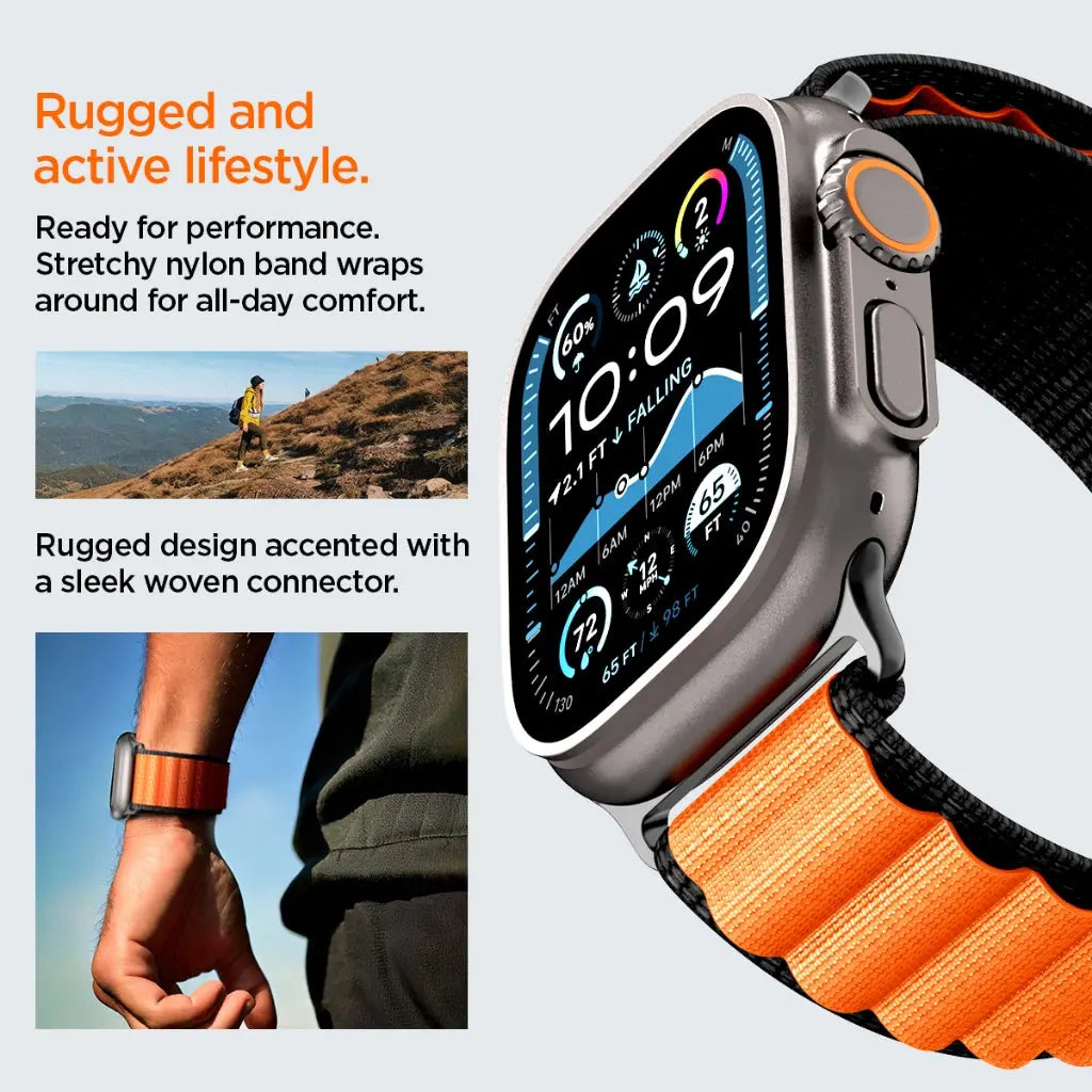 Spigen WBF1 Watch Strap compatible with Apple Watch Series (49mm / 46mm / 45mm / 44mm / 42mm) Watch Band
