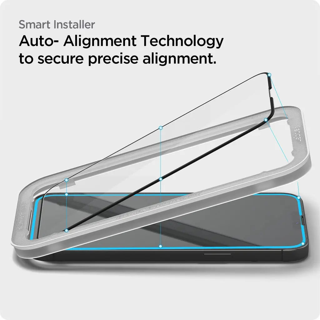 Spigen iPhone 13 Pro / iPhone 13 AlignMaster Full Coverage Tempered Glass iPhone Screen Protector With Alignment Tray