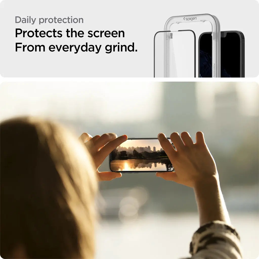 Spigen iPhone 13 Pro / iPhone 13 AlignMaster Full Coverage Tempered Glass iPhone Screen Protector With Alignment Tray
