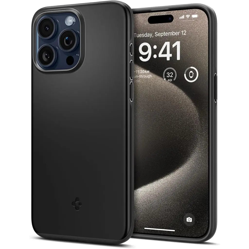 Spigen iPhone 15 Pro Max Case 6.7" Thin Fit Upgraded Protection and All Around Slim Coverage Casing iPhone Cover 2023