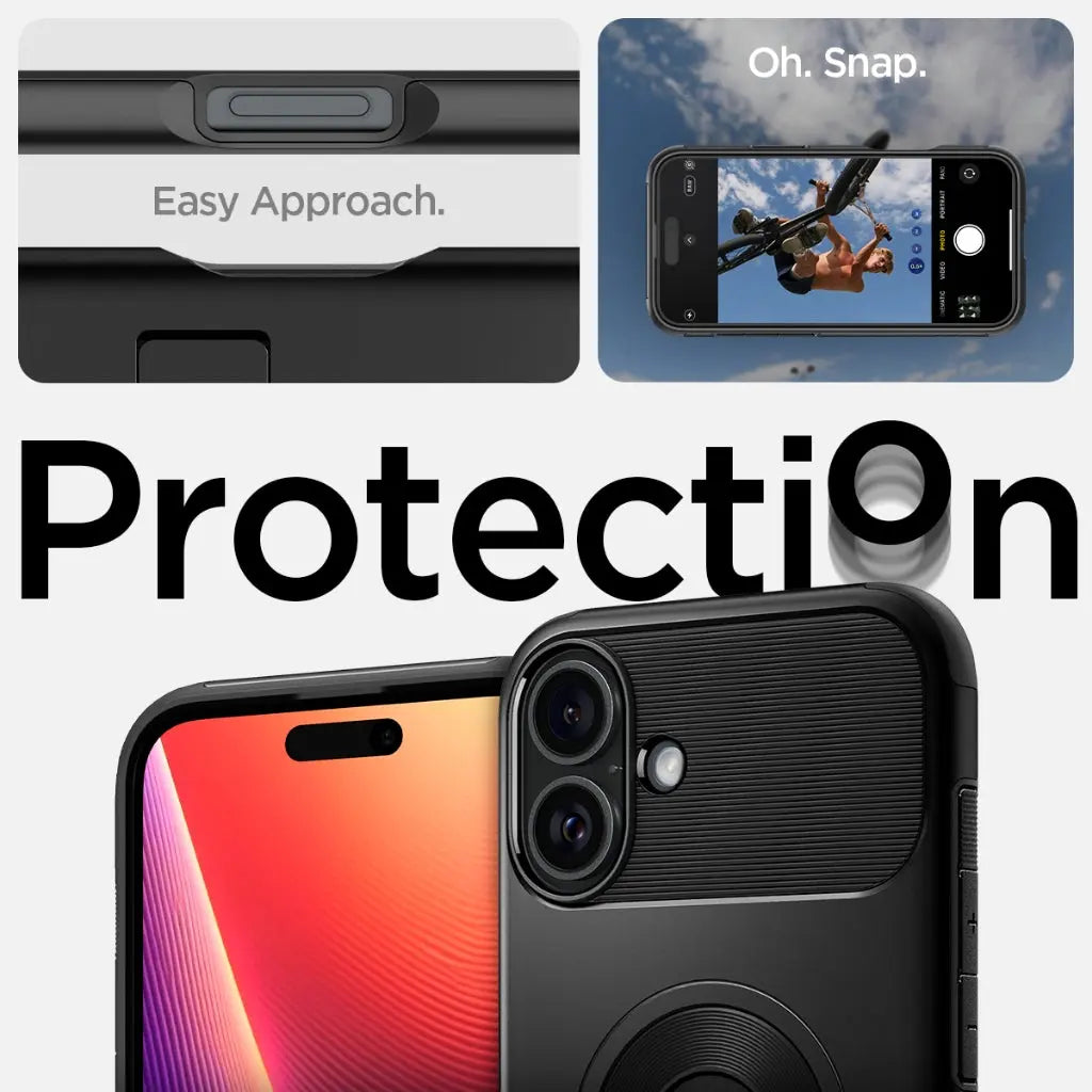 Spigen iPhone 16 Case 6.1" Slim Armor MagFit Magnetic Phone Case MagSafe Case with Kickstand iPhone Cover iPhone Case