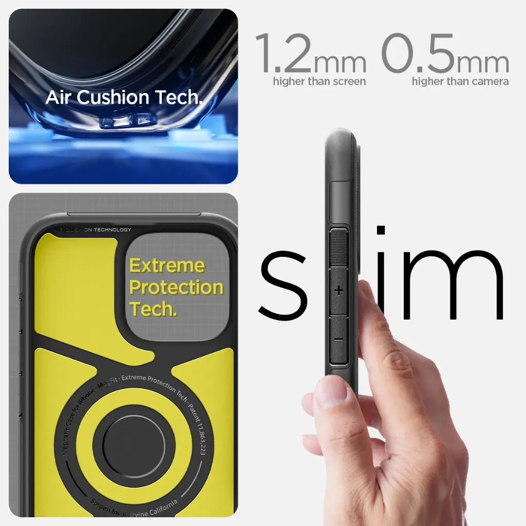 Spigen iPhone 16 Case 6.1" Slim Armor MagFit Magnetic Phone Case MagSafe Case with Kickstand iPhone Cover iPhone Case