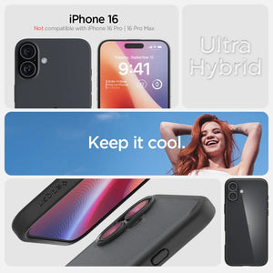 Spigen iPhone 16 Case 6.1" Ultra Hybrid Frosted Back Casing Drop Protection Semi-Transparent iPhone Cover