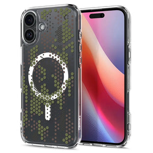 Spigen iPhone 16 Case 6.1" Ultra Hybrid MagFit Digital Camo Magnetic Phone Case MagSafe Case iPhone Cover