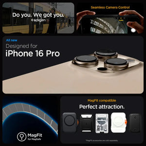 Spigen iPhone 16 Pro Case 6.3" Liquid Air T MagFit Camera Button Cover Magnetic Phone Case Magnetic Case iPhone Case