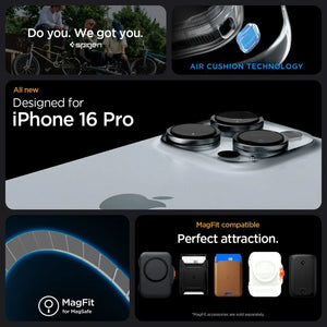 Spigen iPhone 16 Pro Case 6.3" Rugged Armor MagFit Magnetic Phone Case Magnetic Casing Protective iPhone Cover 2024