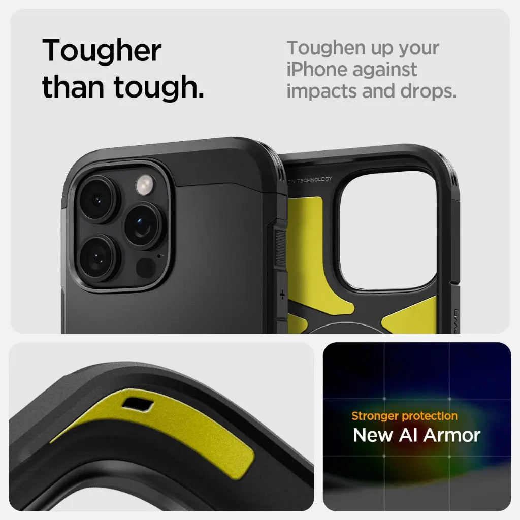 Spigen iPhone 16 Pro Case 6.3" Tough Armor MagFit Casing Magnetic Phone Case Extreme Protection iPhone Cover