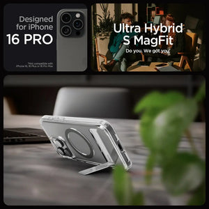 Spigen iPhone 16 Pro Case 6.3" Ultra Hybrid S MagFit Frost Magnetic Phone Case Phone Stand iPhone Case iPhone Cover