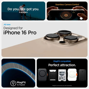 Spigen iPhone 16 Pro Case 6.7" Ultra Hybrid T MagFit c11 Chronos Camera Button Cover MagSafe Case iPhone Case