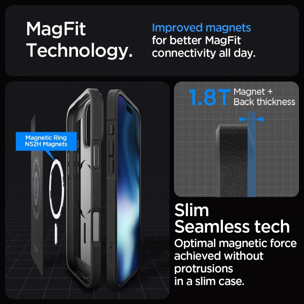 Spigen iPhone 16 Pro Max Case 6.9" Core Armor MagFit Casing Magnetic Phone Case MagSafe Case Drop Protection iPhone Case