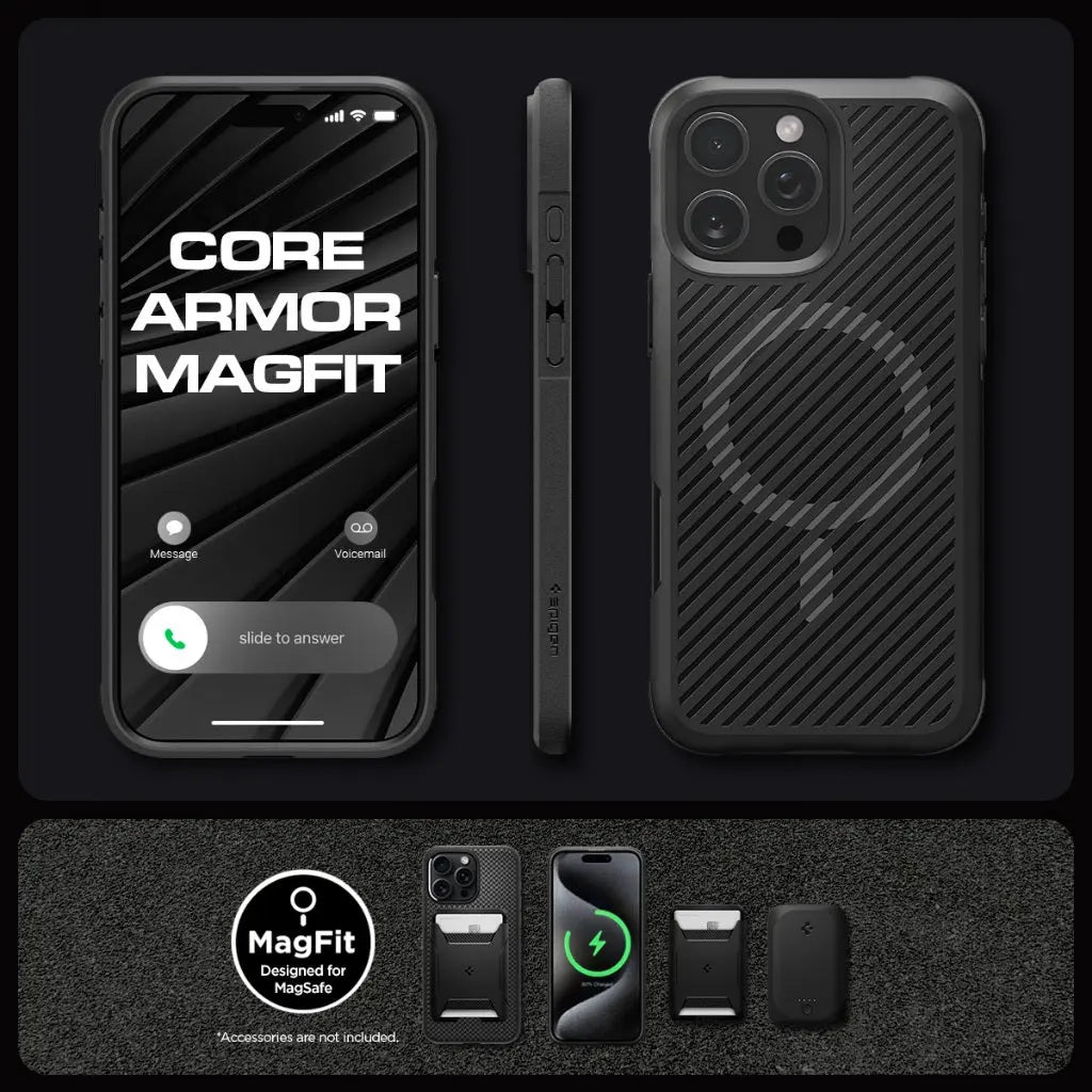 Spigen iPhone 16 Pro Max Case 6.9" Core Armor MagFit Casing Magnetic Phone Case MagSafe Case Drop Protection iPhone Case