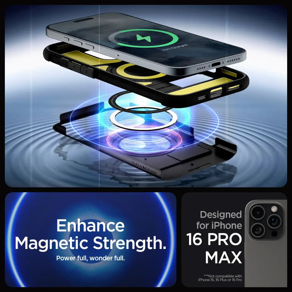 Spigen iPhone 16 Pro Max Case 6.9" Cover Slim Armor MagFit MagSafe Case With Phone Stand iPhone Cover iPhone Case