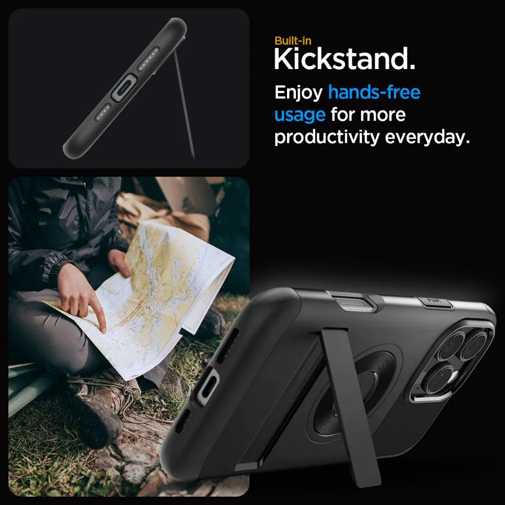 Spigen iPhone 16 Pro Max Case 6.9" Cover Slim Armor MagFit MagSafe Case With Phone Stand iPhone Cover iPhone Case