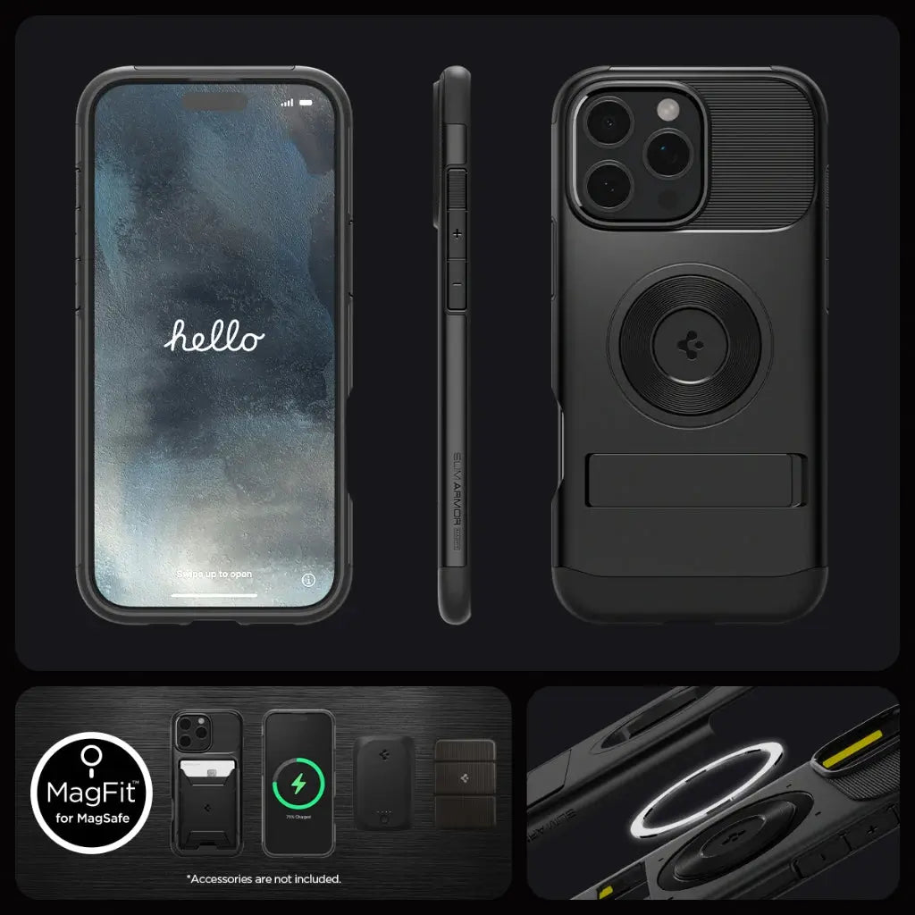 Spigen iPhone 16 Pro Max Case 6.9" Cover Slim Armor MagFit MagSafe Case With Phone Stand iPhone Cover iPhone Case