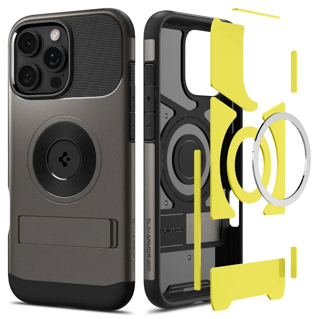 Spigen iPhone 16 Pro Max Case 6.9" Cover Slim Armor MagFit MagSafe Case With Phone Stand iPhone Cover iPhone Case