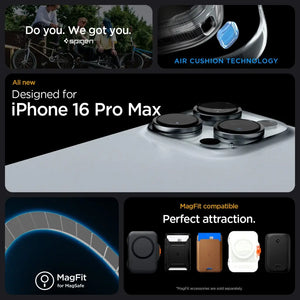 Spigen iPhone 16 Pro Max Case 6.9" Rugged Armor MagFit Magnetic Phone Case MagSafe Case Protective iPhone Cover