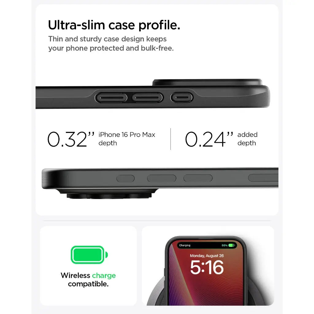 Spigen iPhone 16 Pro Max Case 6.9" Thin Fit MagFit MagSafe Case Magnetic Phone Case Slim Drop Protection iPhone Cover