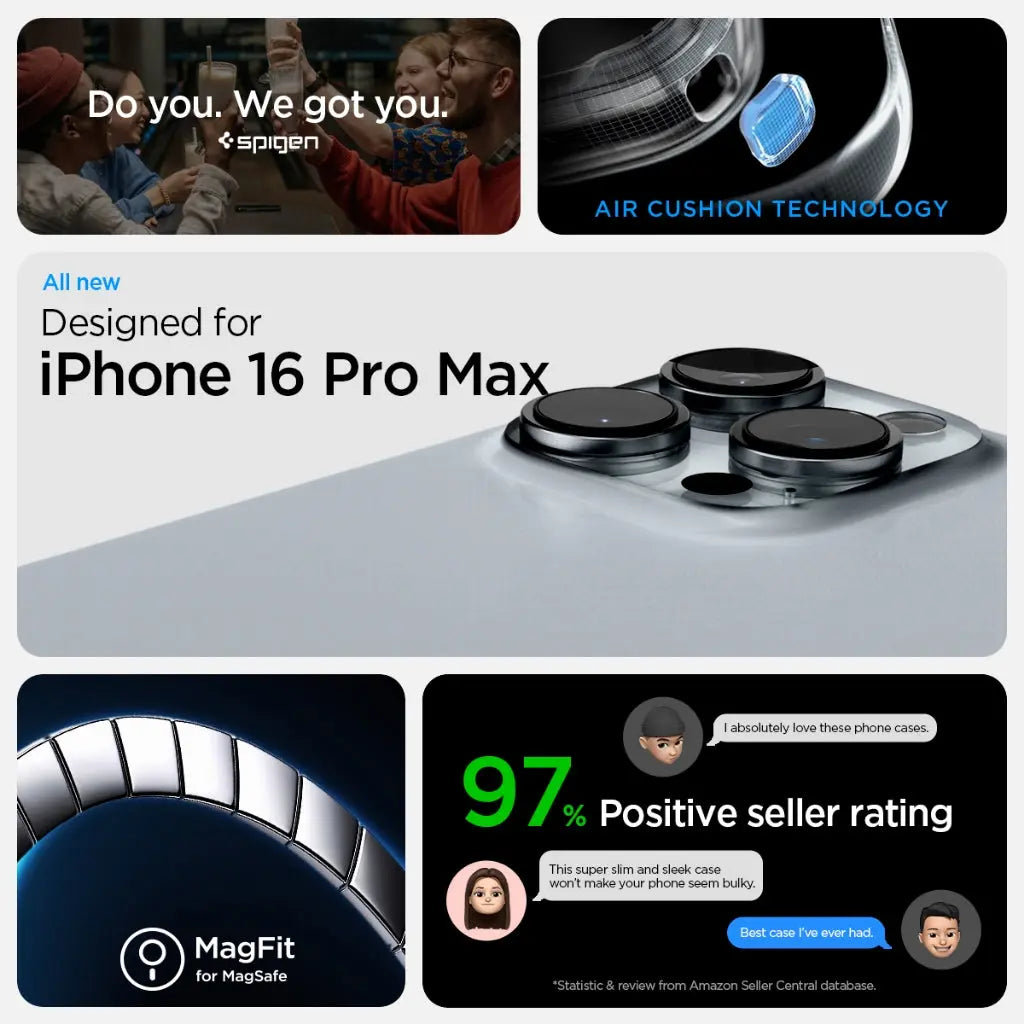 Spigen iPhone 16 Pro Max Case 6.9" Tough Armor MagFit Frost Black Magnetic Phone Case Extreme Protection iPhone Case