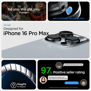 Spigen iPhone 16 Pro Max Case 6.9" Tough Armor MagFit Frost Black Magnetic Phone Case Extreme Protection iPhone Case