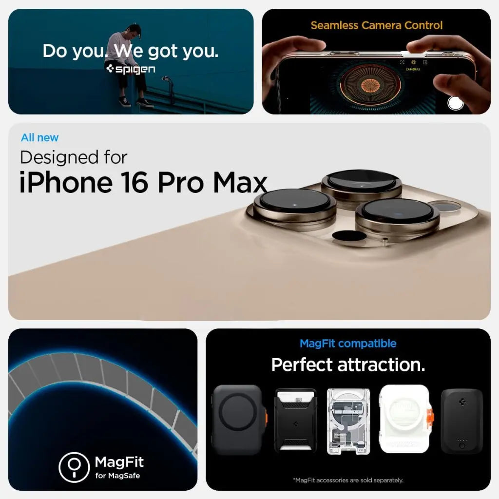 Spigen iPhone 16 Pro Max Case 6.9" Ultra Hybrid T MagFit c11 Chronos Camera Button Cover MagSafe Case iPhone Case