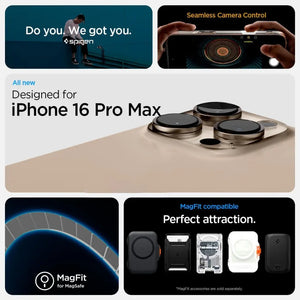 Spigen iPhone 16 Pro Max Case 6.9" Ultra Hybrid T MagFit c11 Chronos Camera Button Cover MagSafe Case iPhone Case