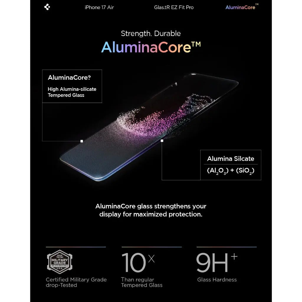 Spigen iPhone 17 Air Privacy Screen Protector Glas.tR EZ Fit Pro HD [1 Pack] iPhone Tempered Glass Screen Protector