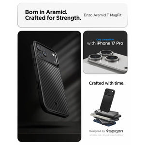 Spigen iPhone 17 Pro Case 6.3" Enzo Aramid T MagFit Magnetic Phone Case Camera Control Button Cover iPhone Case