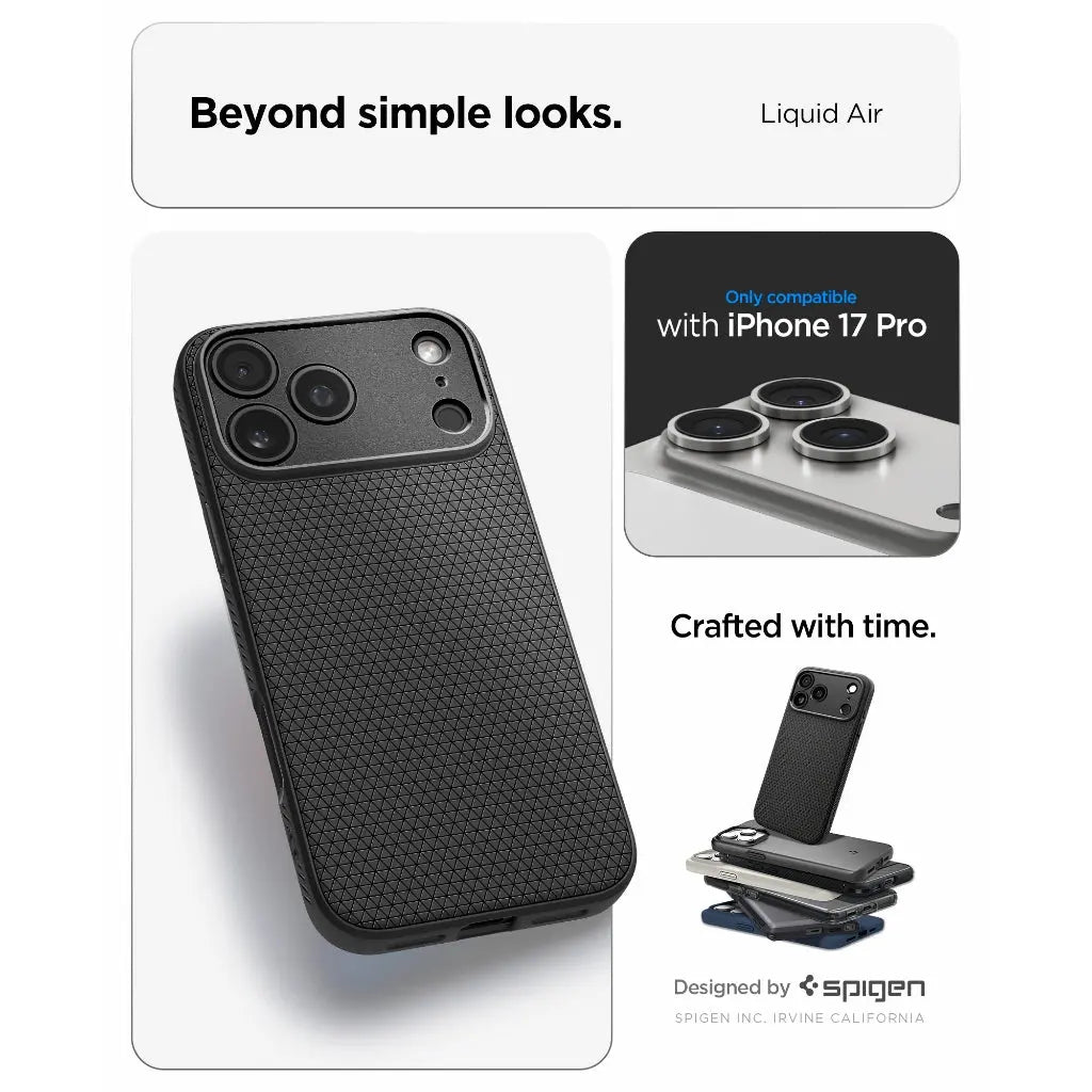 Spigen iPhone 17 Pro Case 6.3" Liquid Air iPhone 17 Pro Casing Military Grade Drop Protection Slim Flexible iPhone Cover