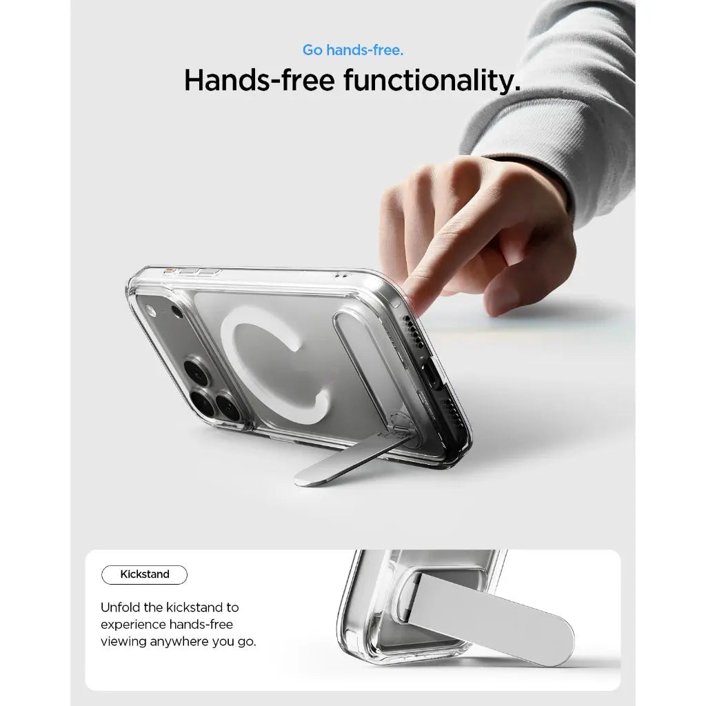 Spigen iPhone 17 Pro Case 6.3" Ultra Hybrid S MagFit Magnetic Phone Case Phone Stand iPhone 17 Pro Cover