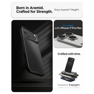 Spigen iPhone 17 Pro Max Case 6.9" Enzo Aramid T MagFit Camera Control Button Cover Magnetic Phone Case iPhone Case